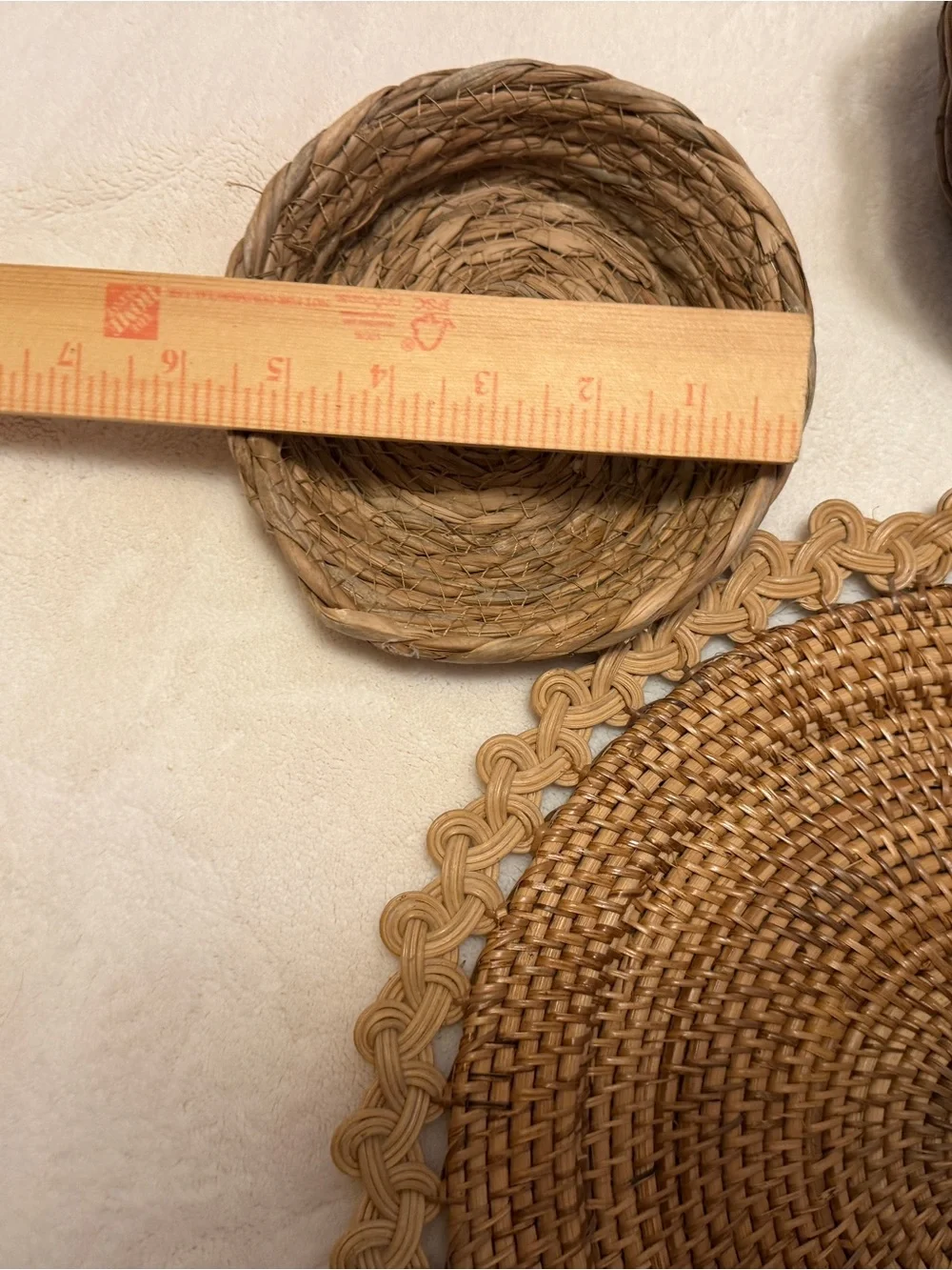 Set of 5 Natural Woven Basket Set - Brown Decorative Home Accents